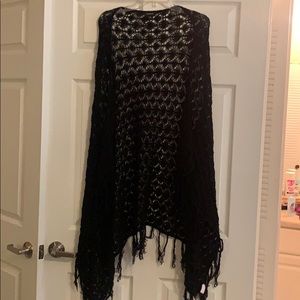 Torrid crochet black kimono